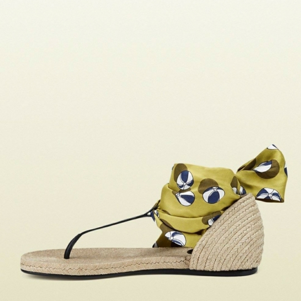 🎉 GUCCI ESPADRILLE SATIN SANDALS 🎉 - Picture 11 of 12